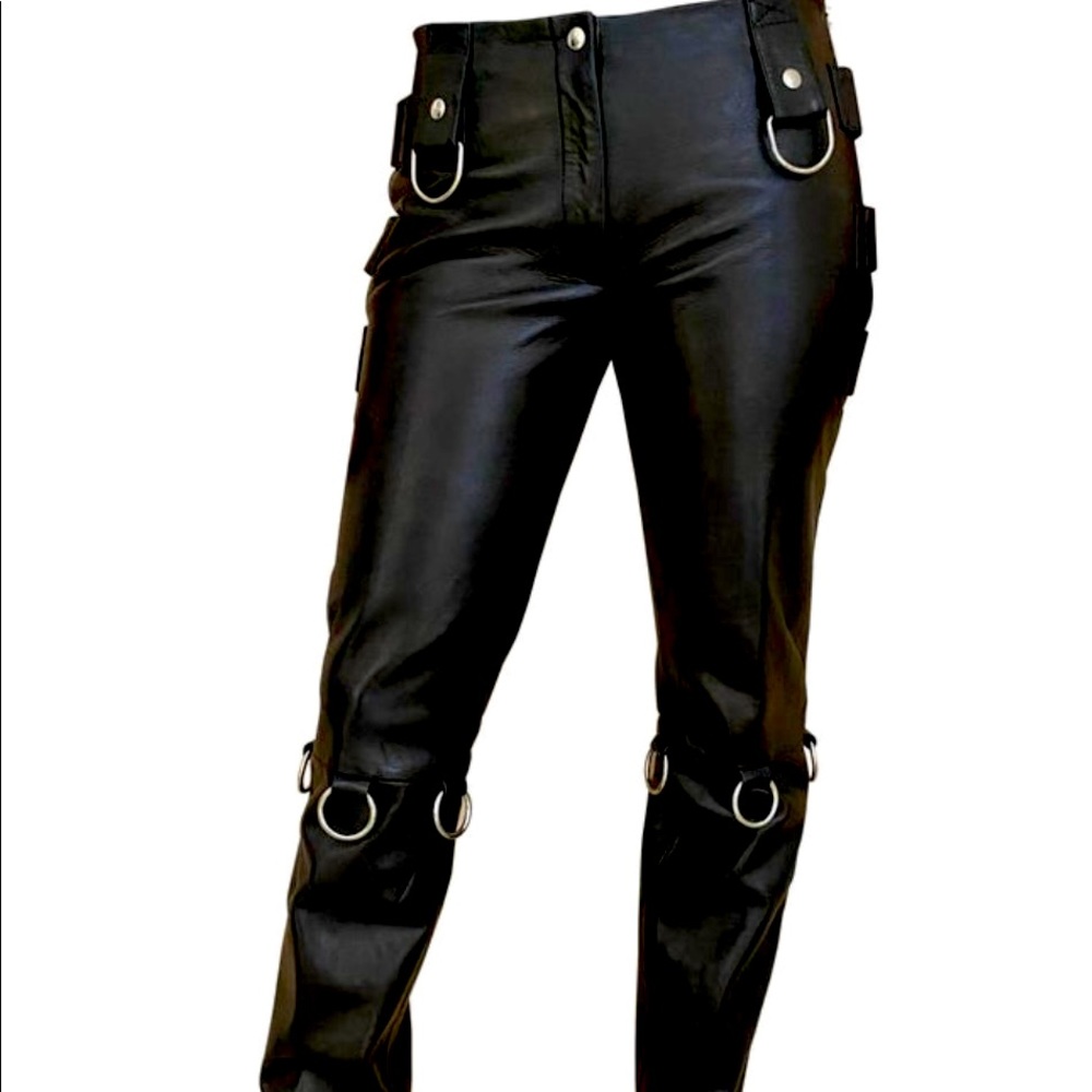 2000s Dolce&Gabbana Low Rise Leather pants